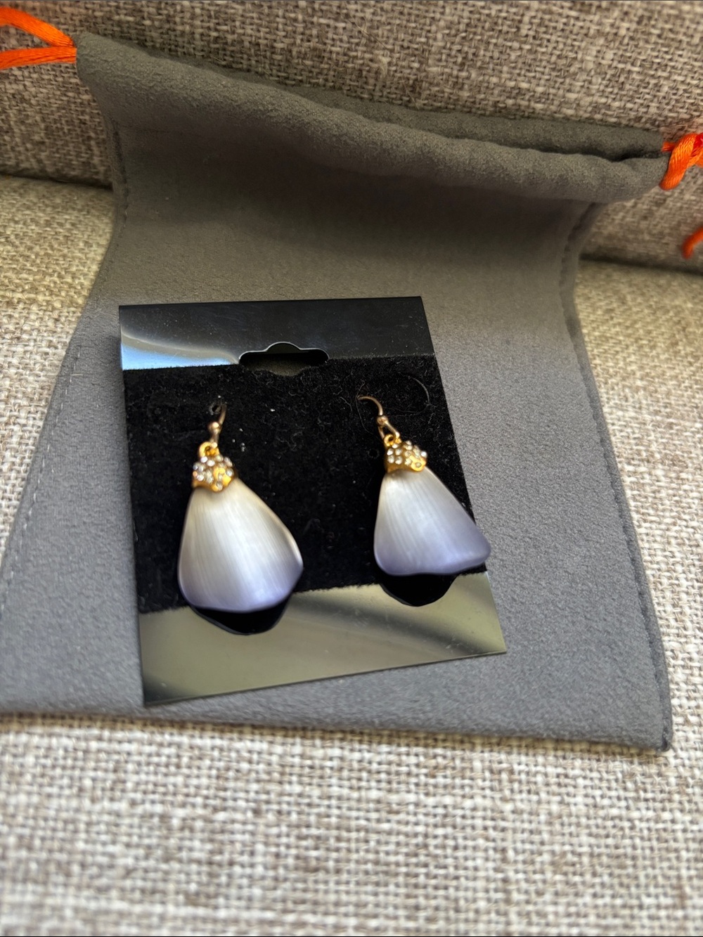Alexis Bittar Ombre Silver Purple Petal drop earrings - Picture 6 of 7